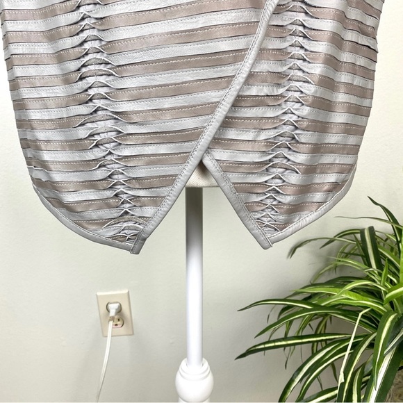 Plus Size 22W Leather Vest Shawl Collar Gray EUC GILI got it love it - Picture 7 of 12